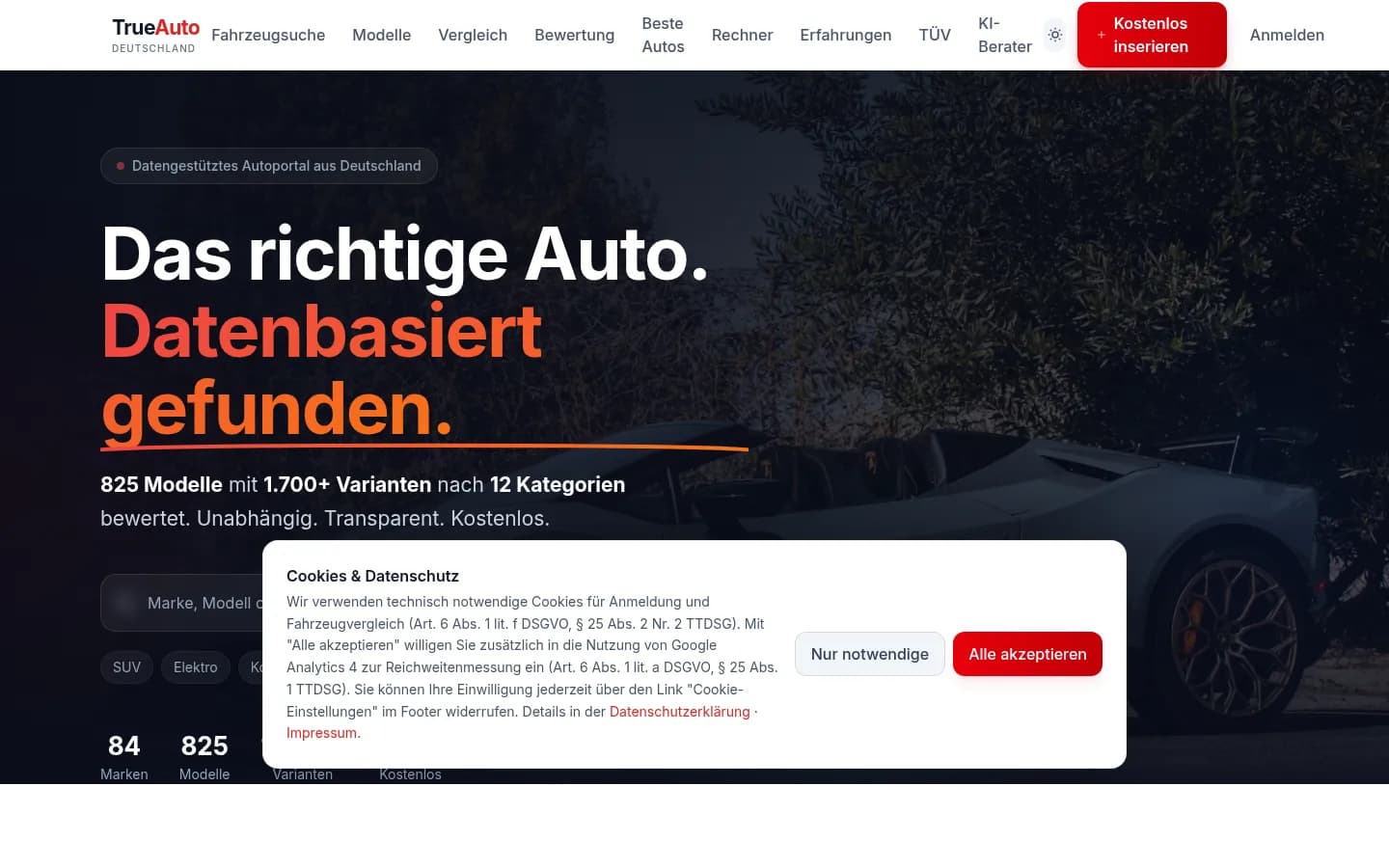 لقطة شاشة من TrueAuto — منصة سيارات ألمانية